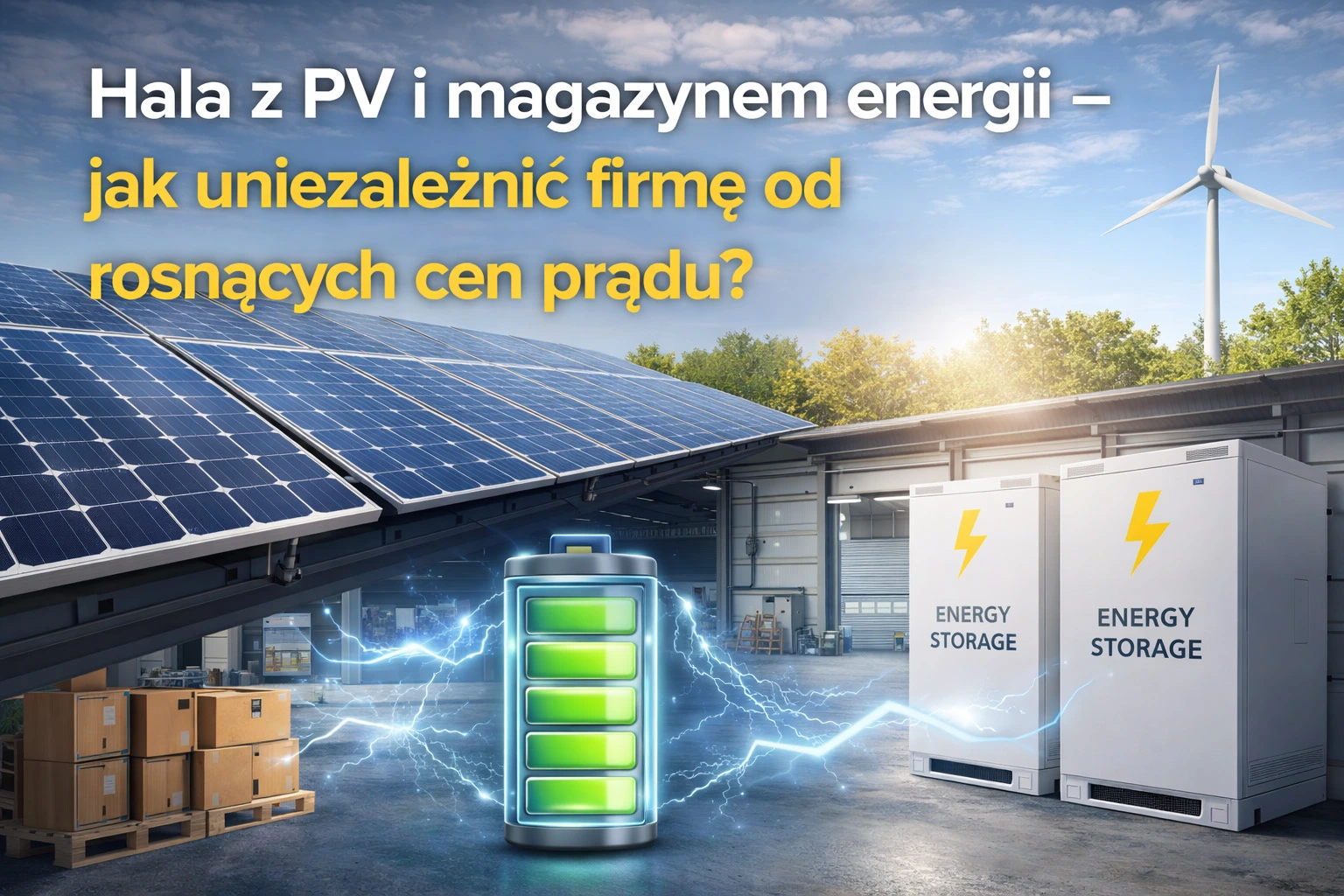Hala z PV i magazynem energii – jak uniezależnić firmę od rosnących cen prądu