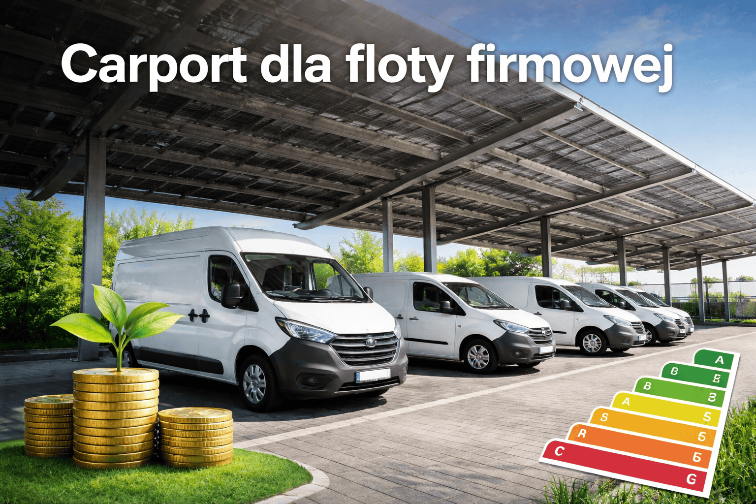 Carport dla floty firmowej – nie tylko osłona dla samochodów, ale też realne oszczędności i zielony wizerunek