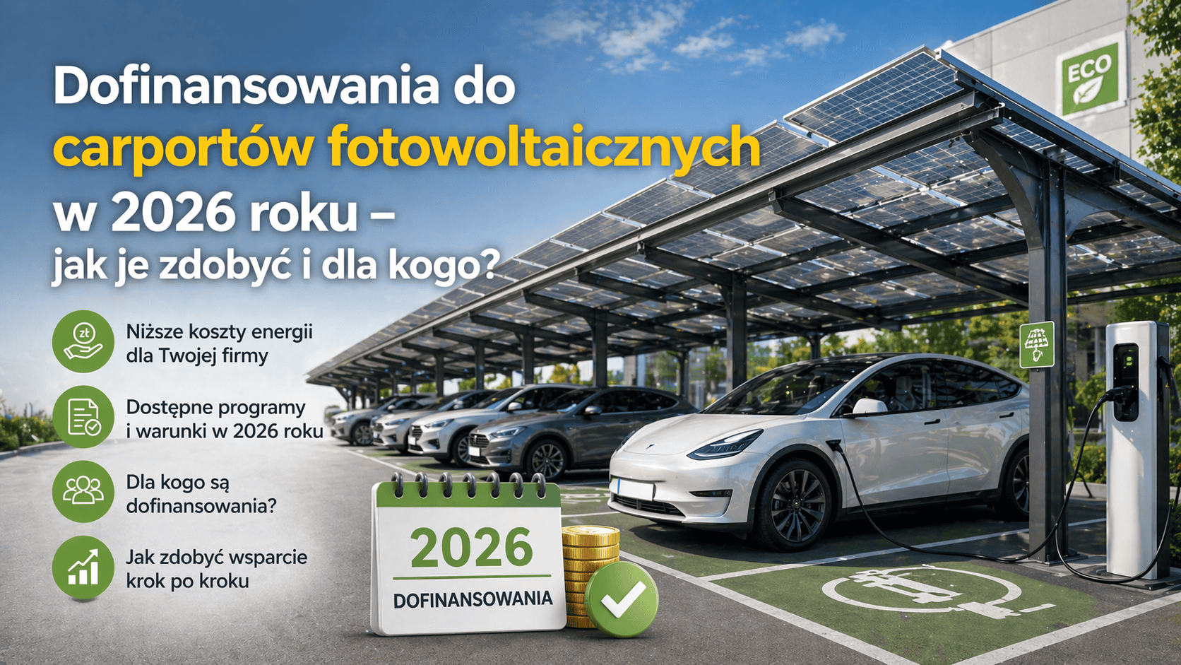 Dofinansowania do carportów fotowoltaicznych w 2026 roku – jak je zdobyć i dla kogo?