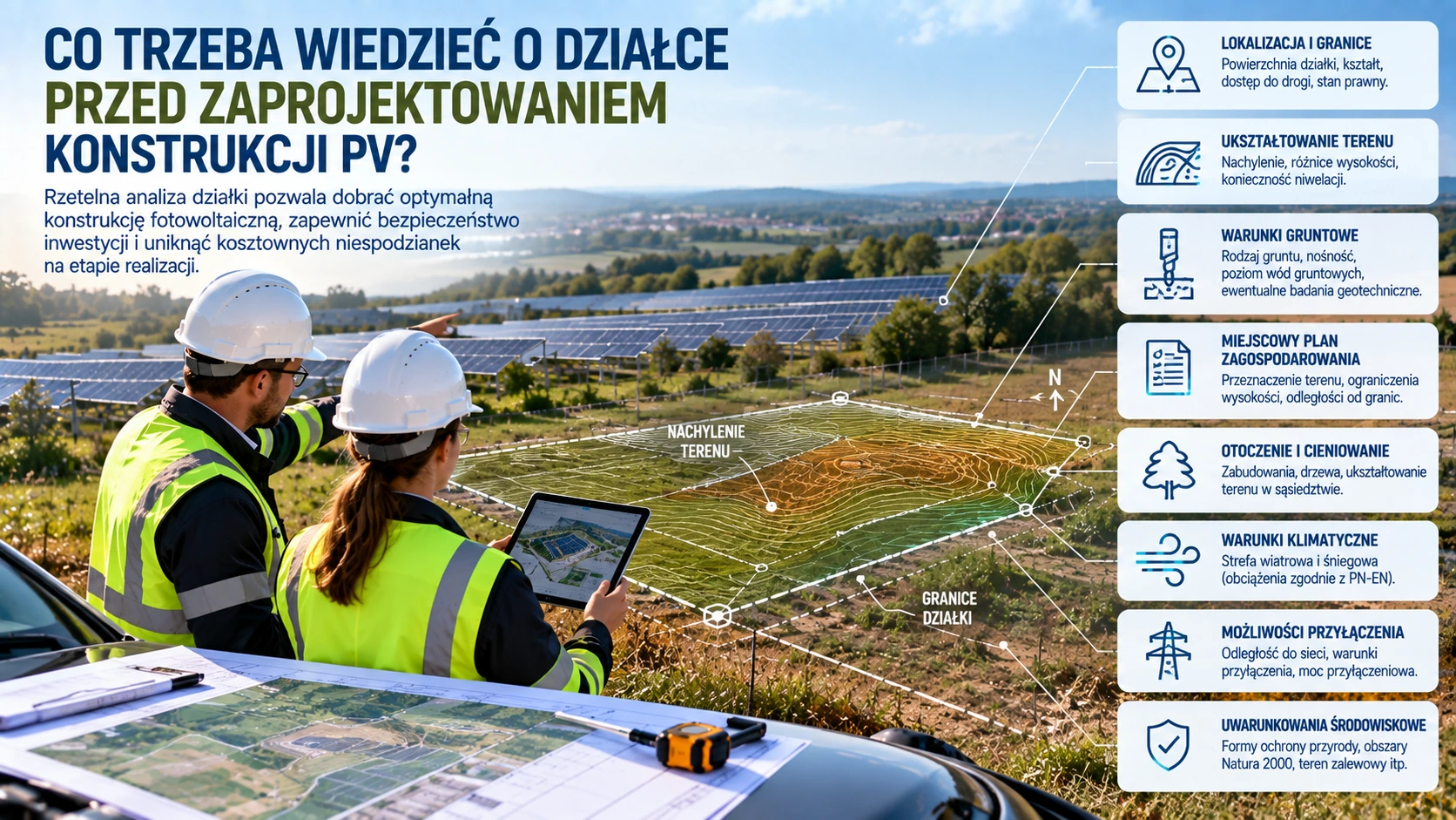 Co trzeba wiedzieć o działce przed zaprojektowaniem konstrukcji PV?