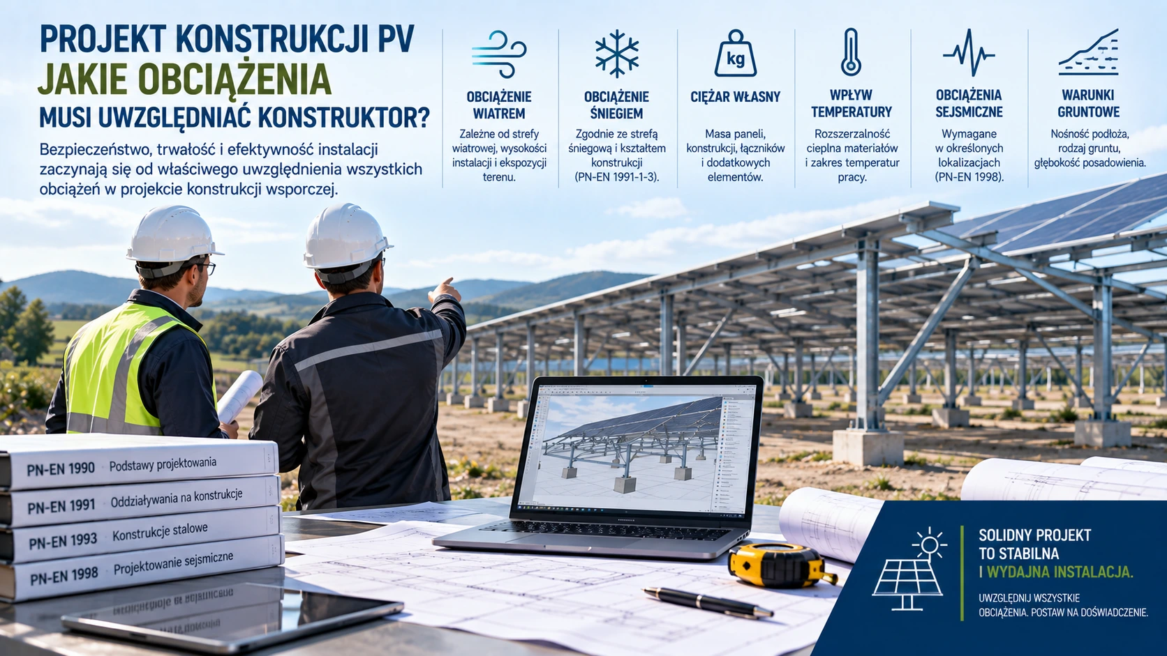 Projekt konstrukcji PV – jakie obciążenia musi uwzględniać konstruktor?