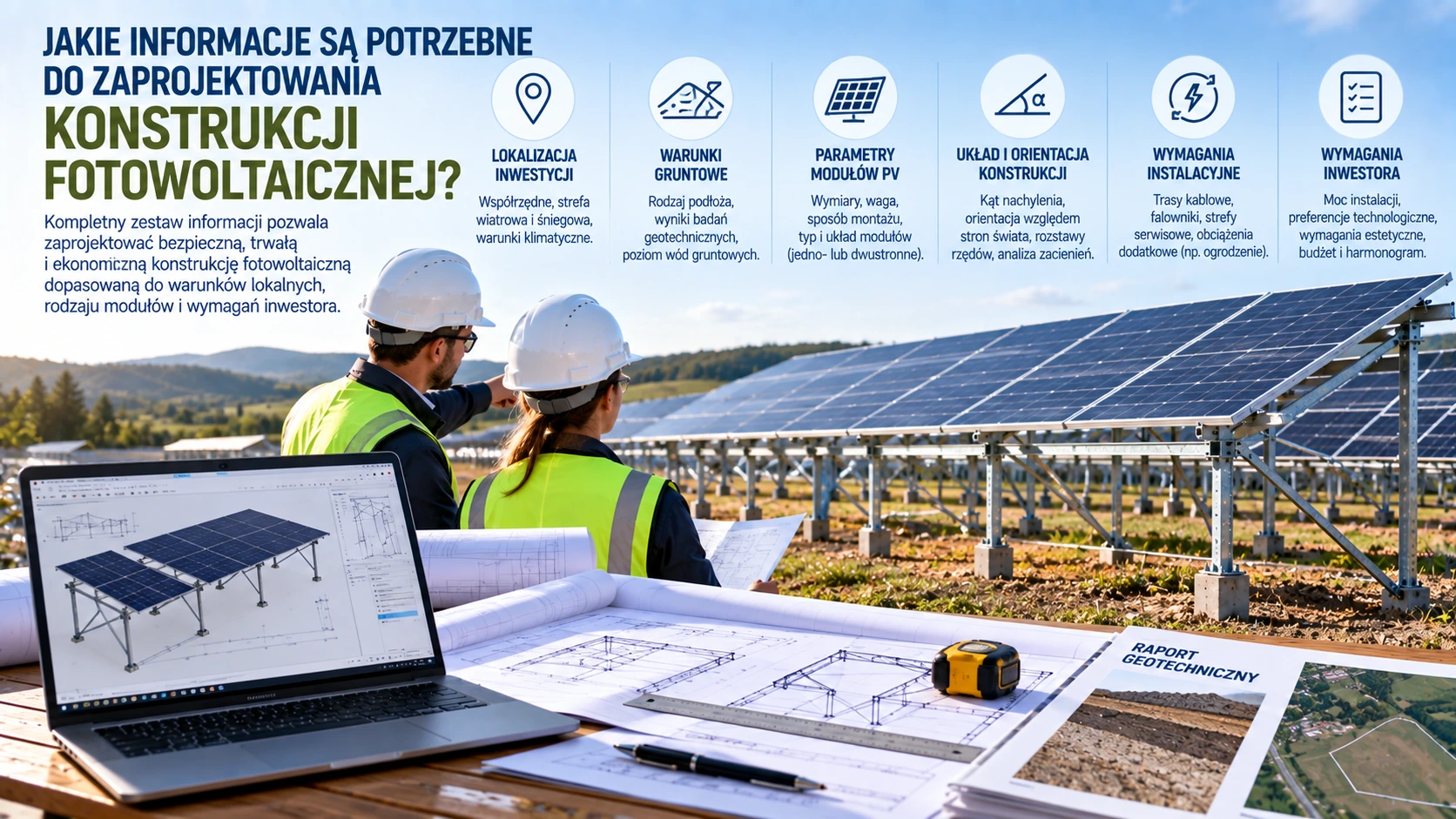 Jakie informacje są potrzebne do zaprojektowania konstrukcji fotowoltaicznej?